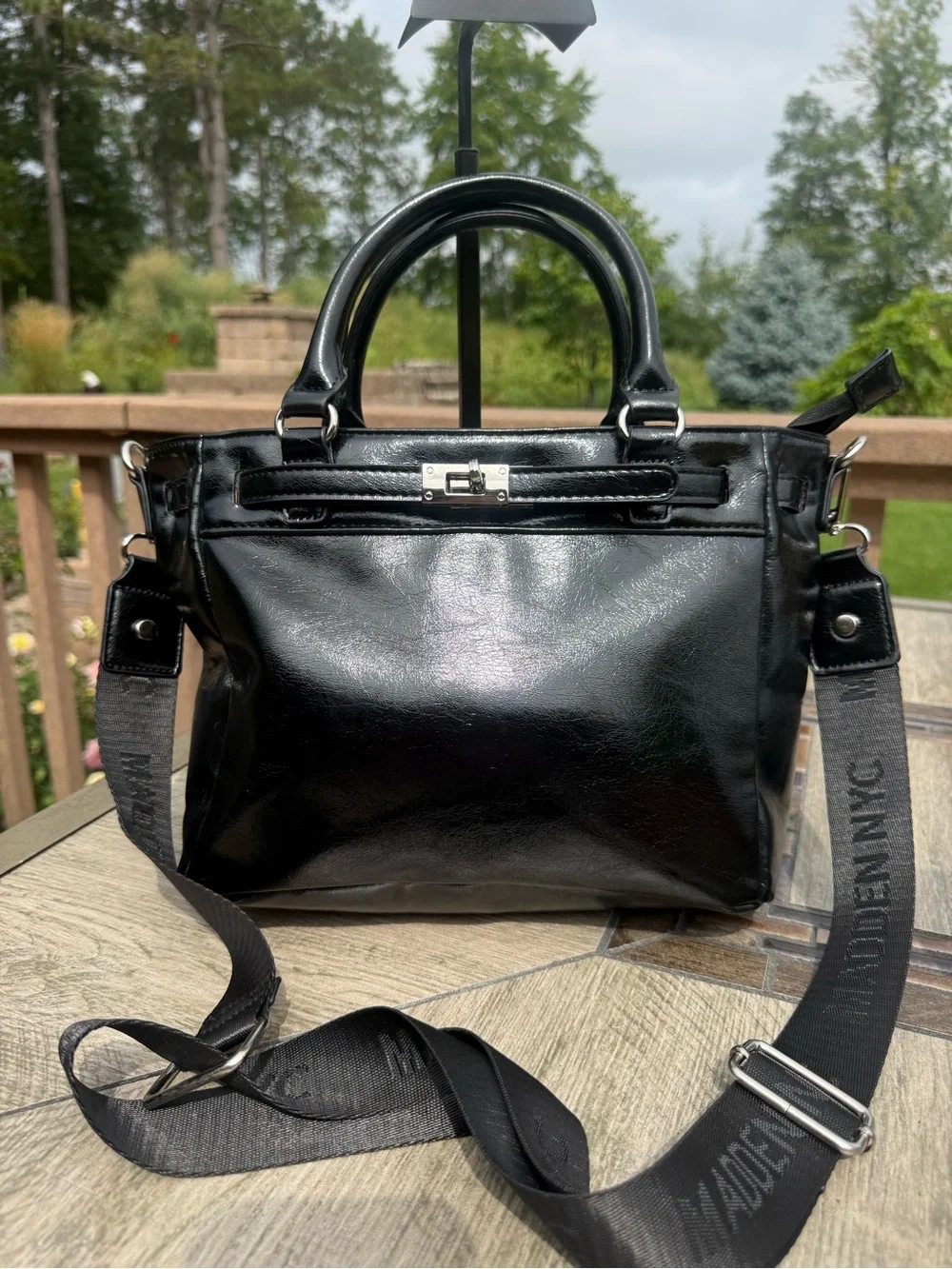 NWOT Madden NYC Top Handle Black Satchel Handbag